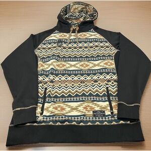 Saga Outerwear Mens Riding Hoodie XXL Black Geometric Saga-Tek Gorpcore